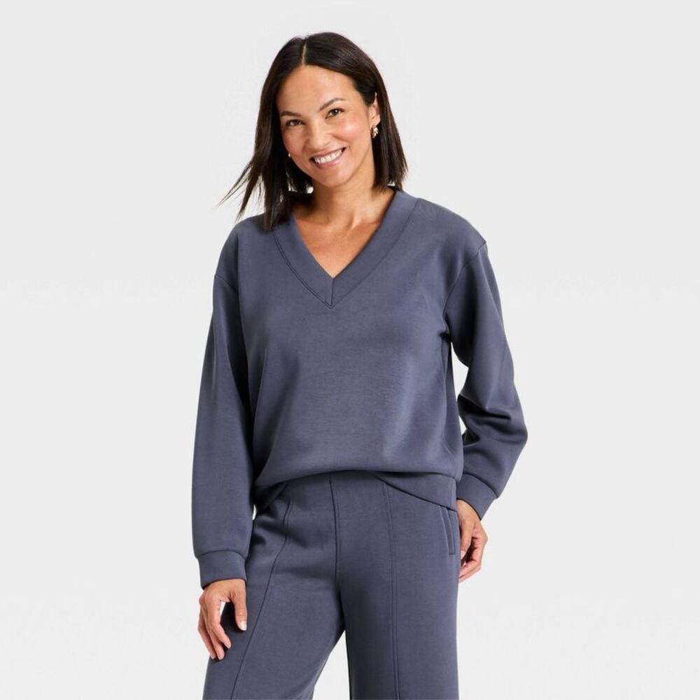 Women's Sandwash Sweatshirt - A New Day Blue XS
